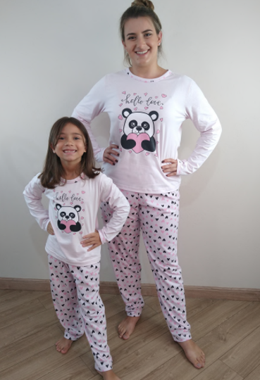 Imagem de Pijama em Algodão Panda Calça e Blusa