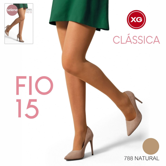 Imagem de Meia Calça Clássica Fio 15  Selene - Cor Natural Tamanho XG